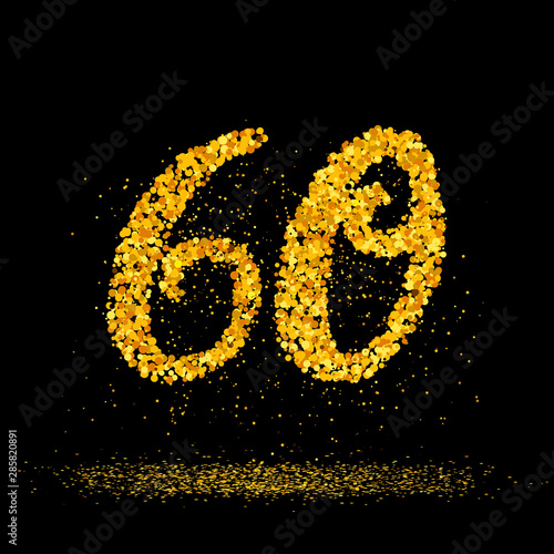 60 made with little glitter gold circles