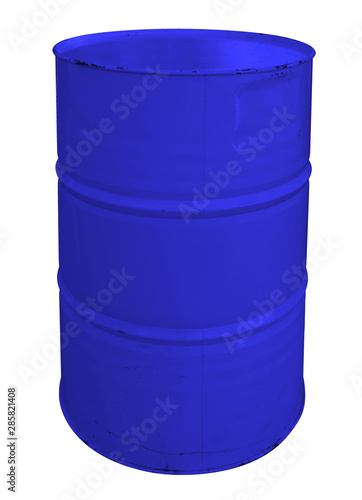 Single blue metallic barrel
