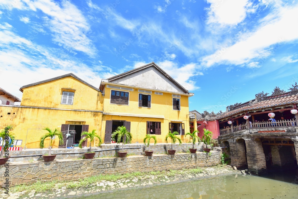 Ancient Yellow Buildings at the Ancient Town of Hoi An