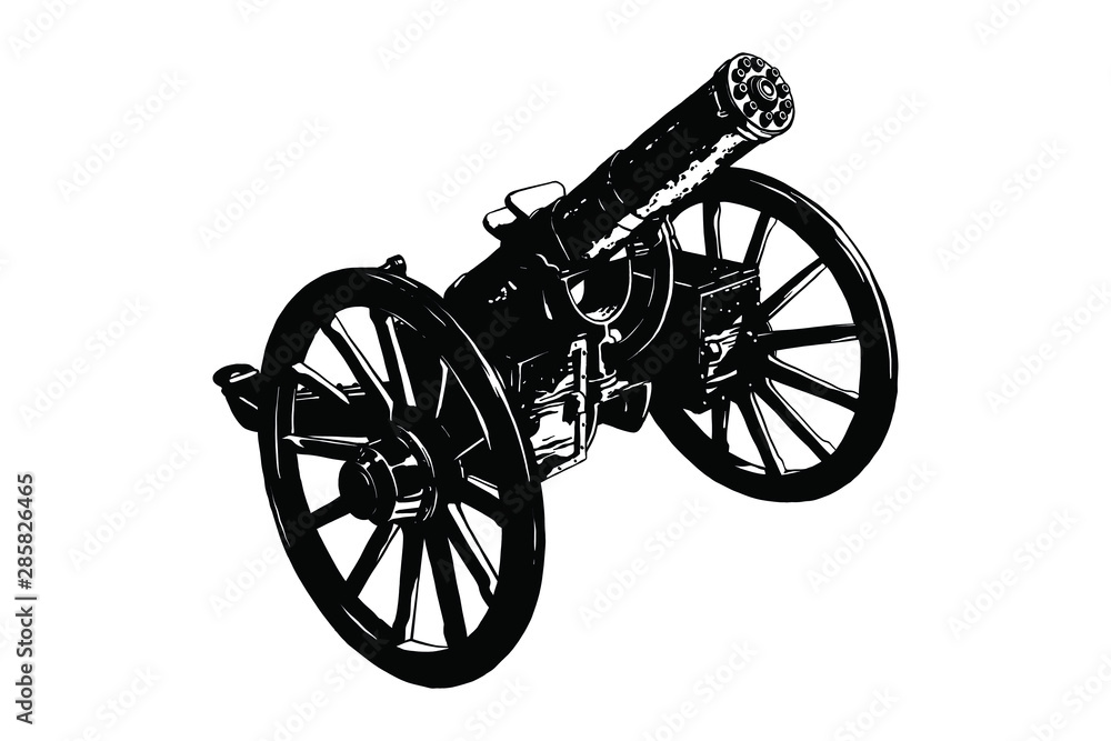 18 century howitzer. Old weapon. 