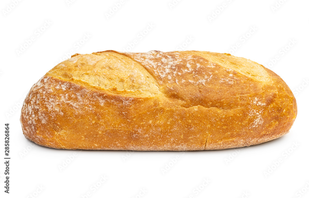 Wheat bread on white background.
