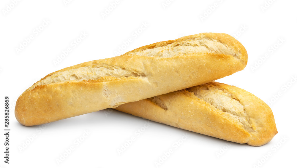 Small baguette on a white background.