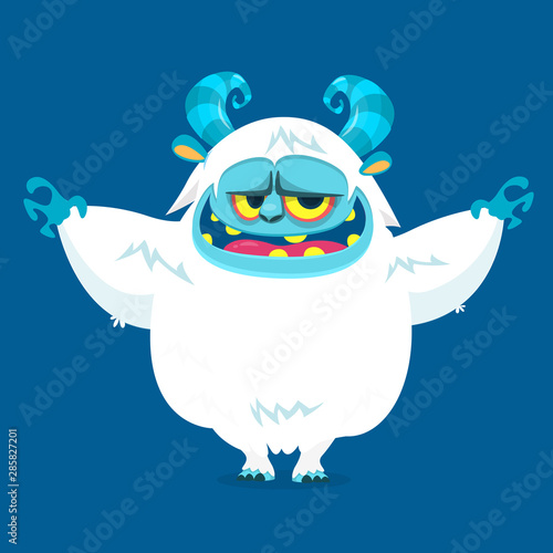 Funny cartoon bigfoot yeti. Vector illustration