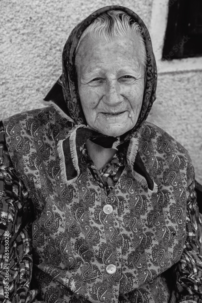 A Happy Smiling Grandmother Senior Old woman Portrait. A