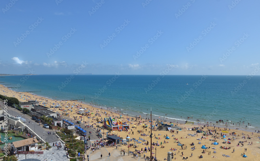 Vue aérienne de la plage de Bournemouth en Angleterre