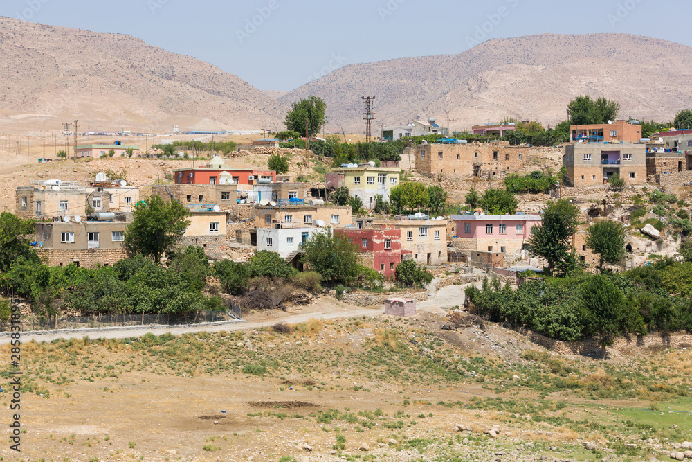 The view of Hasankeyf town and surrounding mountains, Turkey, Eastern Anatolia