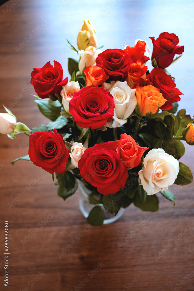 bouquet of roses in vase