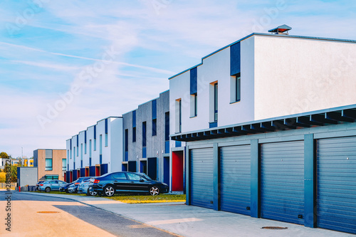 Modern EU residential apartment house with garage and parking places © Roman Babakin