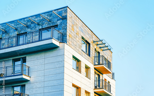 EU Facade of apartment building exterior