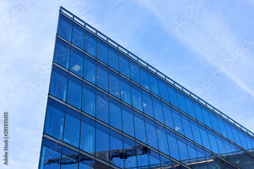 Modern Blue glass house and business building architecture Berlin