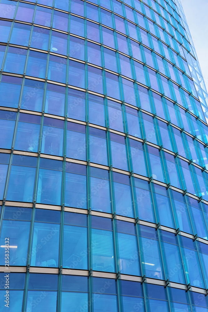 Obraz premium Modern glass apartment house business building architecture in Berlin Germany