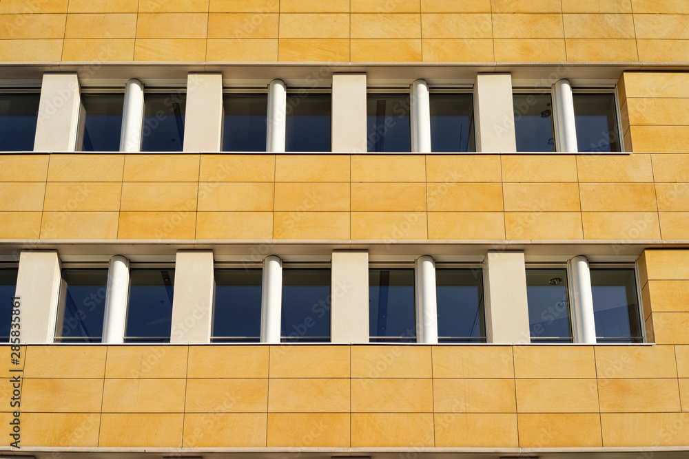 Windows of modern apartment house building architecture in Berlin