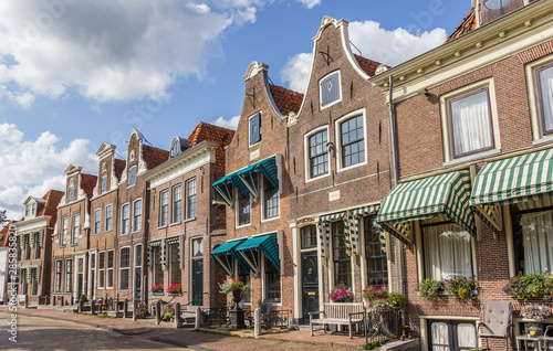 Historic houses in the center of Blokzijl, Netherlands