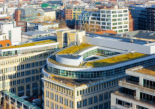 Aerial view on cityscape in City centre downtown in Berlin
