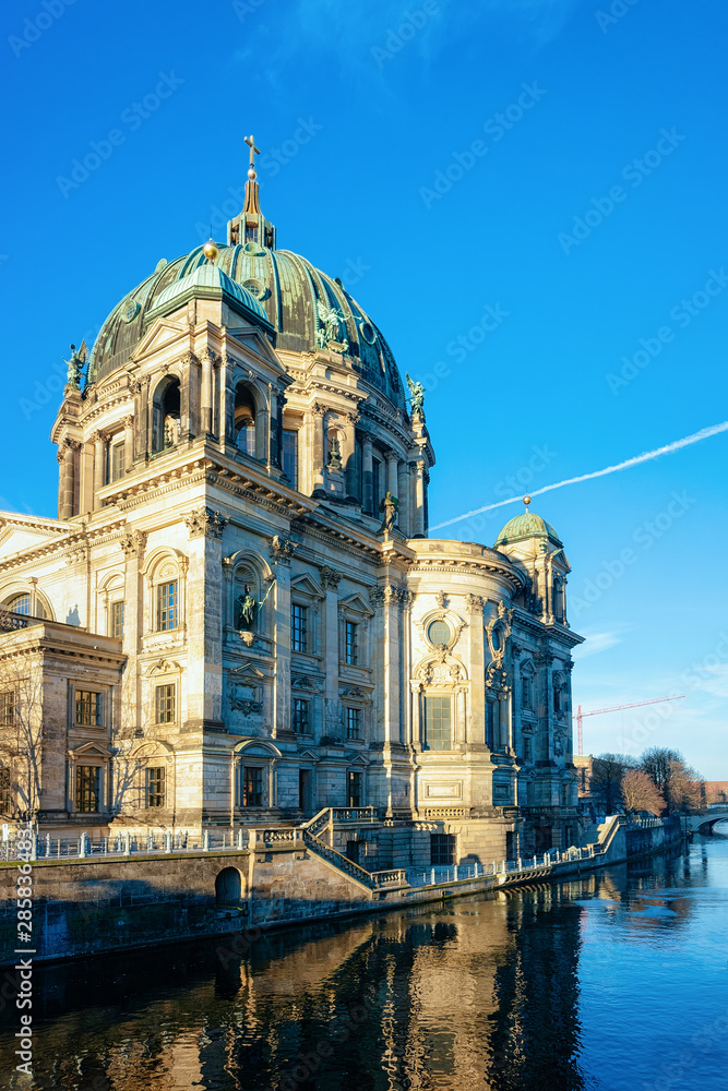 Berlin Cathedral at Spree River waterfront in German City centre