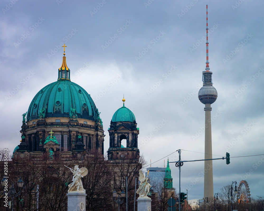Cityscape with Berlin Cathedral and Fernsehturm tower