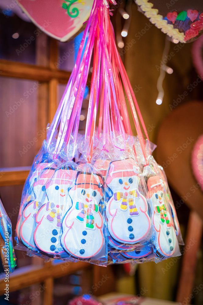 Gingerbread cookies in Christmas market on Alexanderplatz