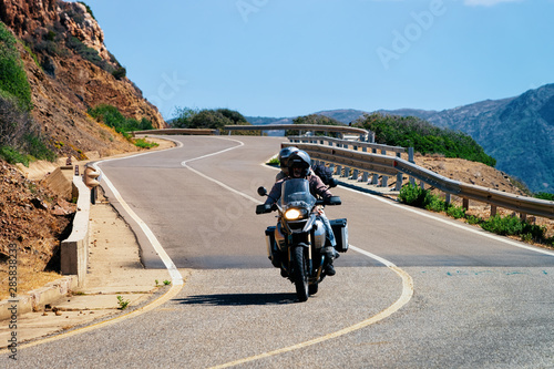 Motorcycle in road in Costa Smeralda