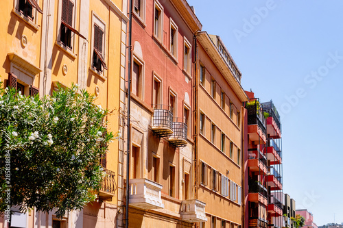 Facade of residential home house apartment building Cagliari