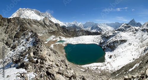 view from Kongma la pass to mount lhotse and Makalu