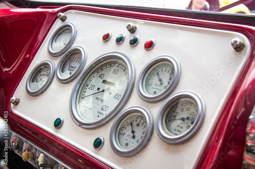 Dashboard of an old Soviet bus
