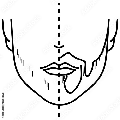 beard extension icon in outline style