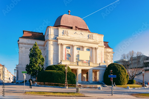 Facade of Opera House building in Graz