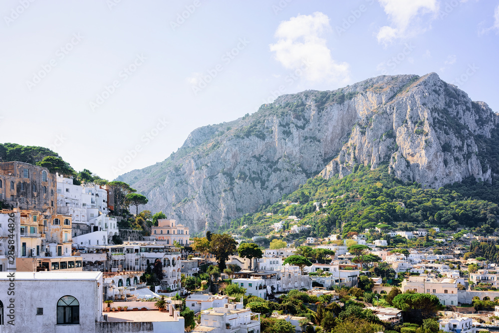 Cityscape with house architecture at Capri Island at Naples Italy