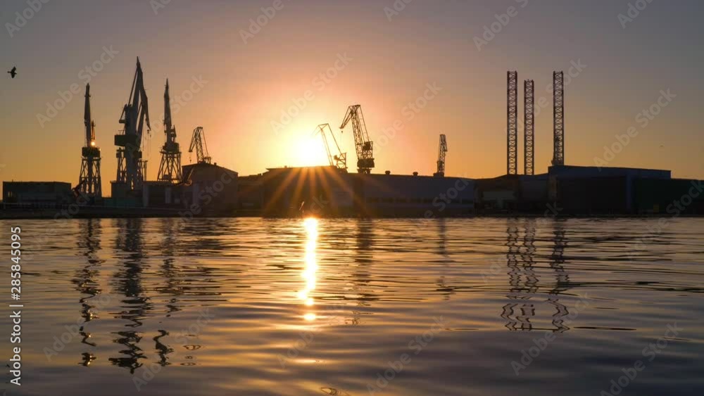Image of Pula Harbour during scenic sunset, Croatia. Image of Pula Harbour during scenic sunset, Croatia.