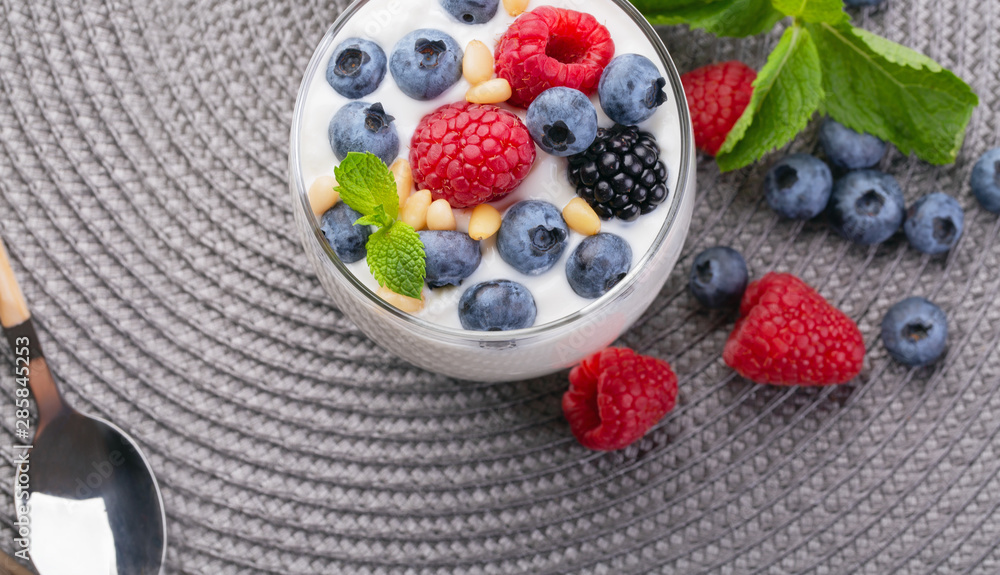 yogurt with a mix of wild berries