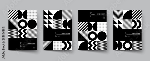 Trendy covers design. Minimal geometric shapes compositions.