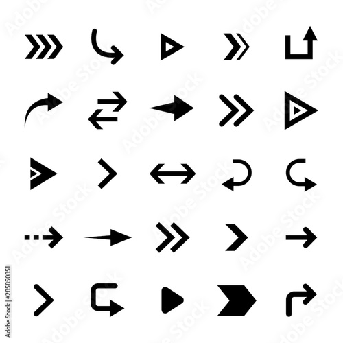 direction arrows, pointing arrows, direction signs icons