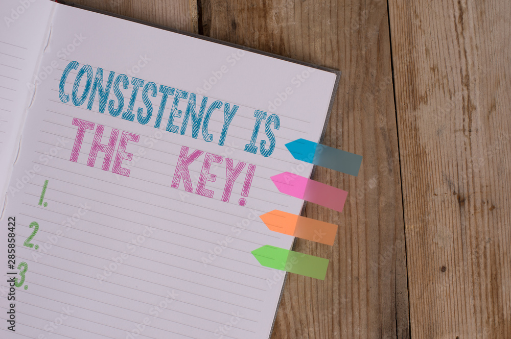 Ταπετσαρία Text sign showing Consistency Is The Key