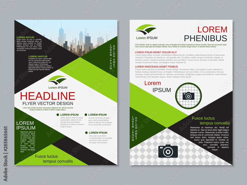 Modern professional two-sided flyer vector design template Modern professional two-sided flyer vector design template