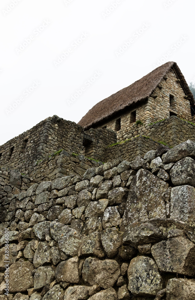 Inca Rock Walls And Guard House Machu Picchu Peru