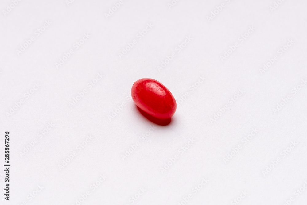 colorful jelly beans candies white background Top view