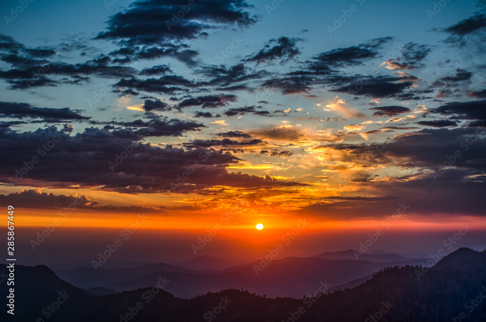 Sierra Sunset Over Central Valley from Moro Rock - 5