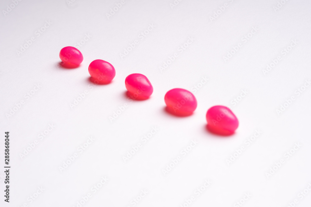 colorful jelly beans candies white background Top view colorful jelly beans candies white background Top view