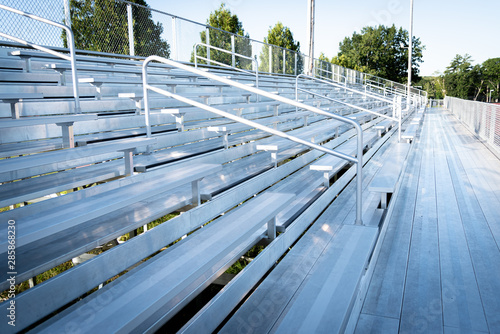 Bleachers Up Close In Rural Community 
