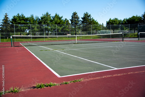 Tennis Court In Maine Town 
