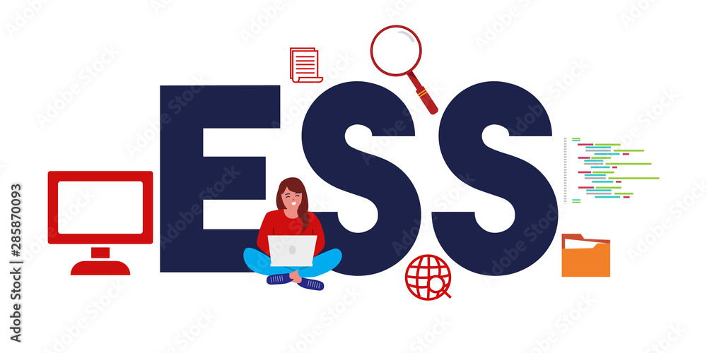 ESS Employee Self Service Or Executive Spreadsheet Support Concept Of 