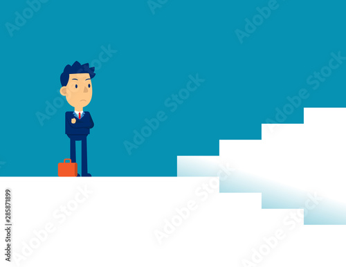Man with decisions. Concept business direction vector illustration, Strategy, Flat kid business cartoon.