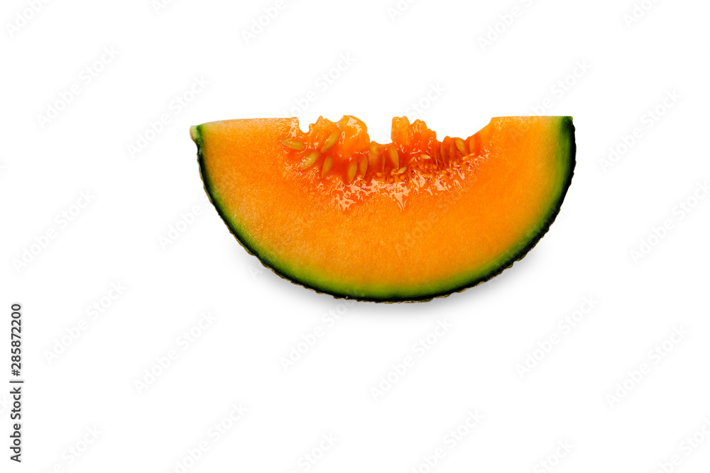 A piece of slice melon isolate on white background A piece of slice melon isolate on white background