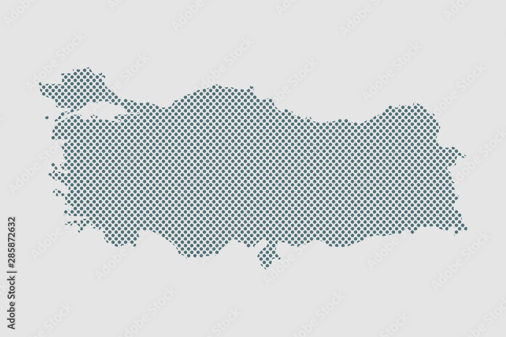 Turkey country map with creative dots vector