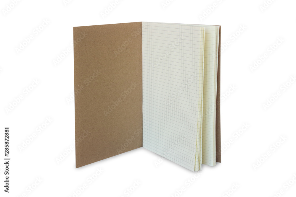 Notebook with brown cover and grid paper Notebook with brown cover and grid paper