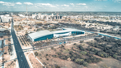 A beautiful aerial view of Ulysses Guimaraes building in Brasilia, Brazil photo