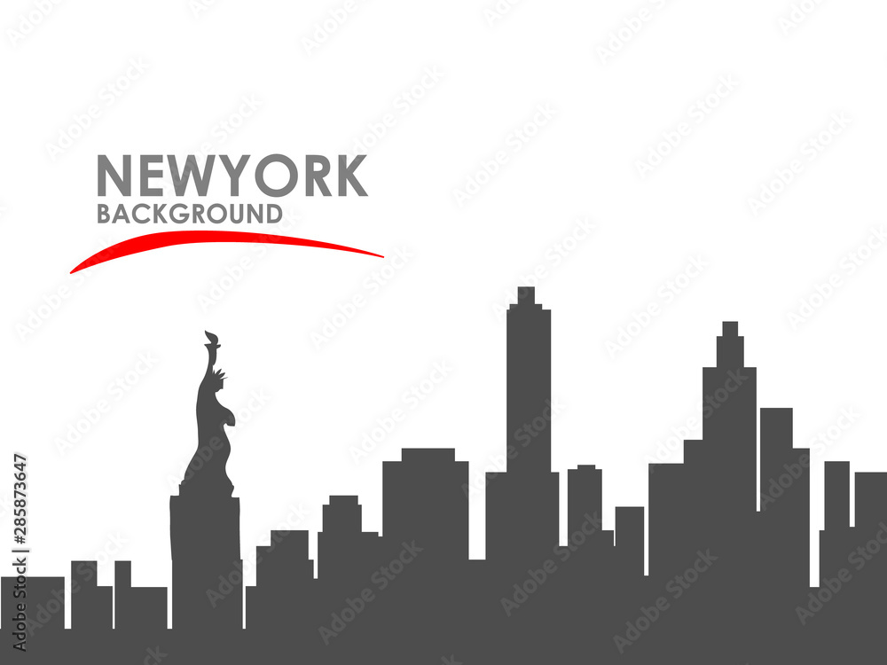 Black and white New York city background. Concept and idea landscape background. Vector EPS10