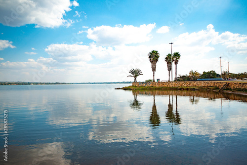 A beautiful view of Paranoa Lake in Brasilia, Brazil photo