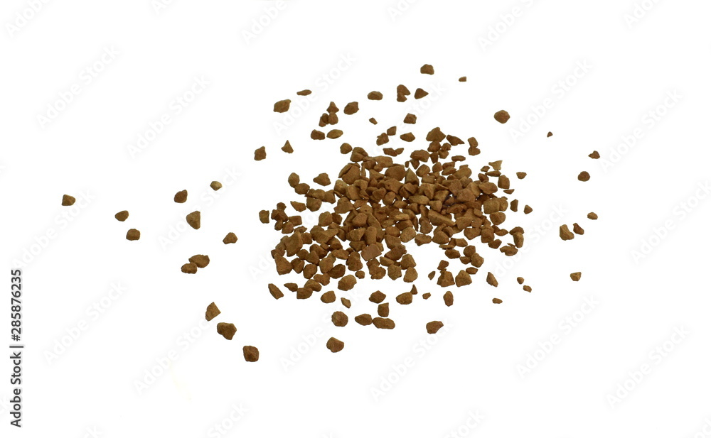 Instant Coffee powder isolated on white background. Coffee background. Instant Coffee powder isolated on white background. Coffee background.