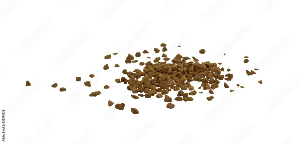 Instant Coffee powder isolated on white background. Coffee background.